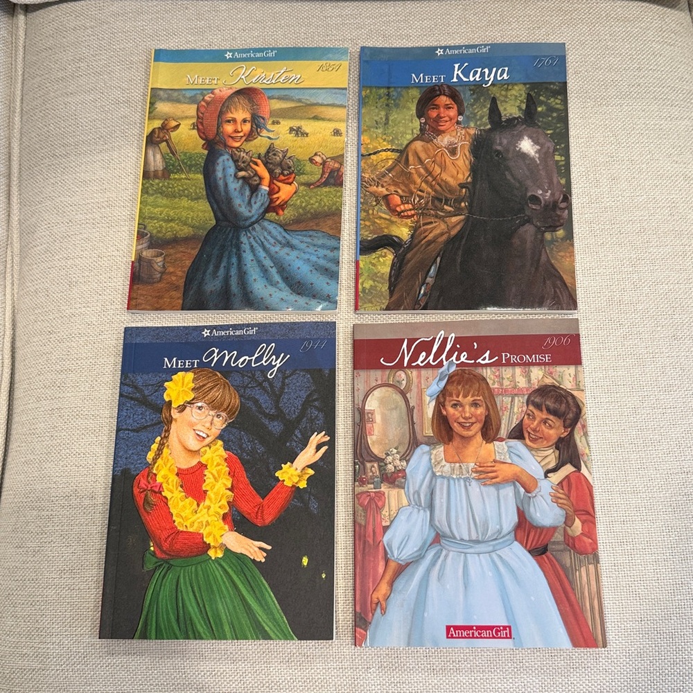 American Girl Vintage Book Bundle - Meet Molly, Kristen, Kaya - Nellie’s Promise
